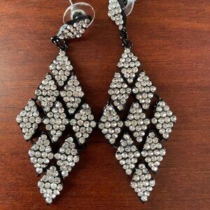 Bundle 3 for $12.  Diamond shaped rhinestone dangle earrings